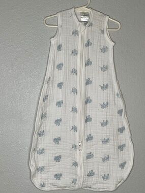 Aden + anais Organic Cotton Muslin Sleepsack and Blanket Elephant 0-6mos